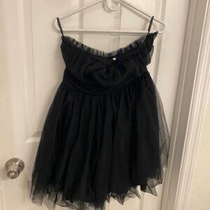 New Black Sleeveless Cocktail Tulle Dress fully lined Size L